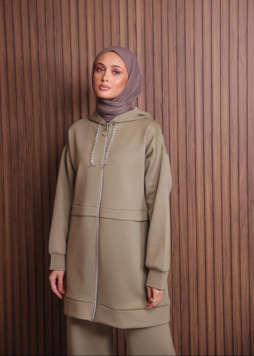 Seige Green Zip Detail Set