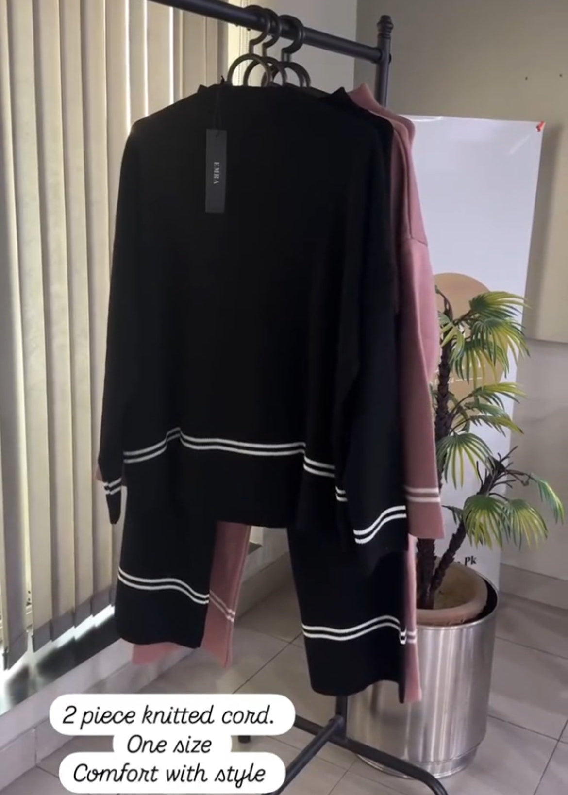 Black Stripes on White Coord Set