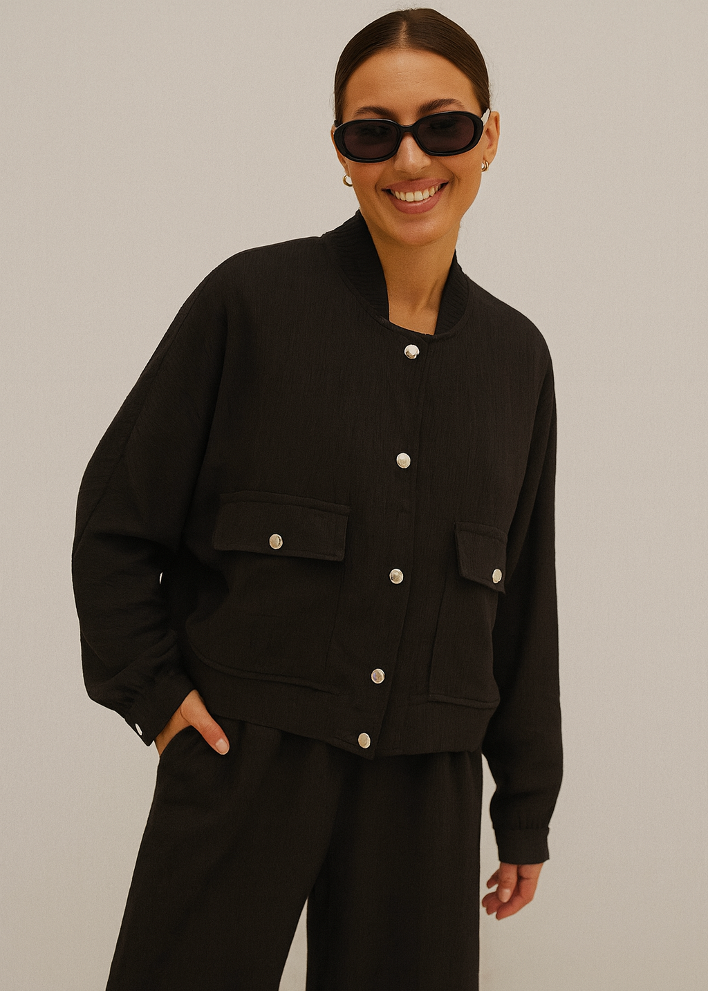 Textured Black Co Ord Set