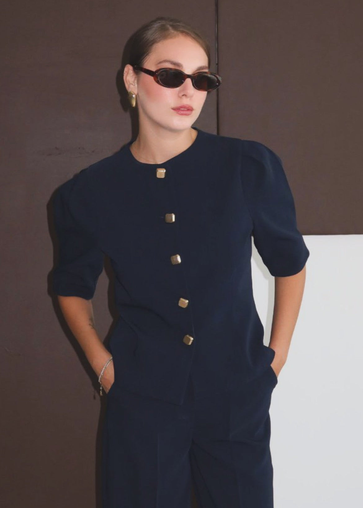 Puffed Sleeve Blazer Set
