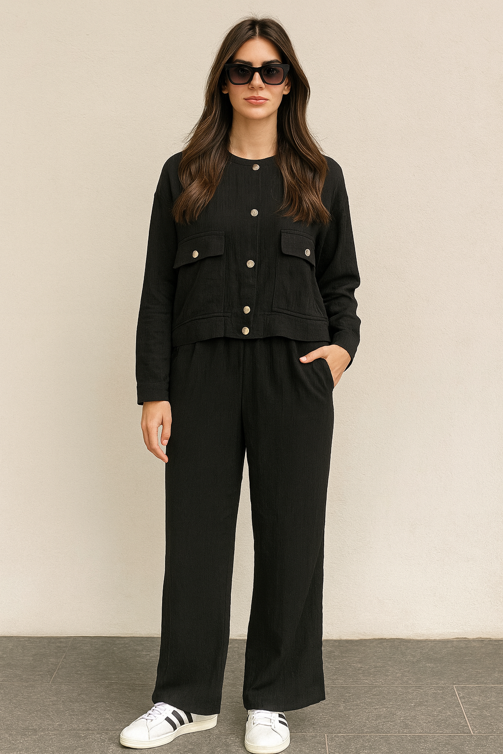 Textured Black Co Ord Set