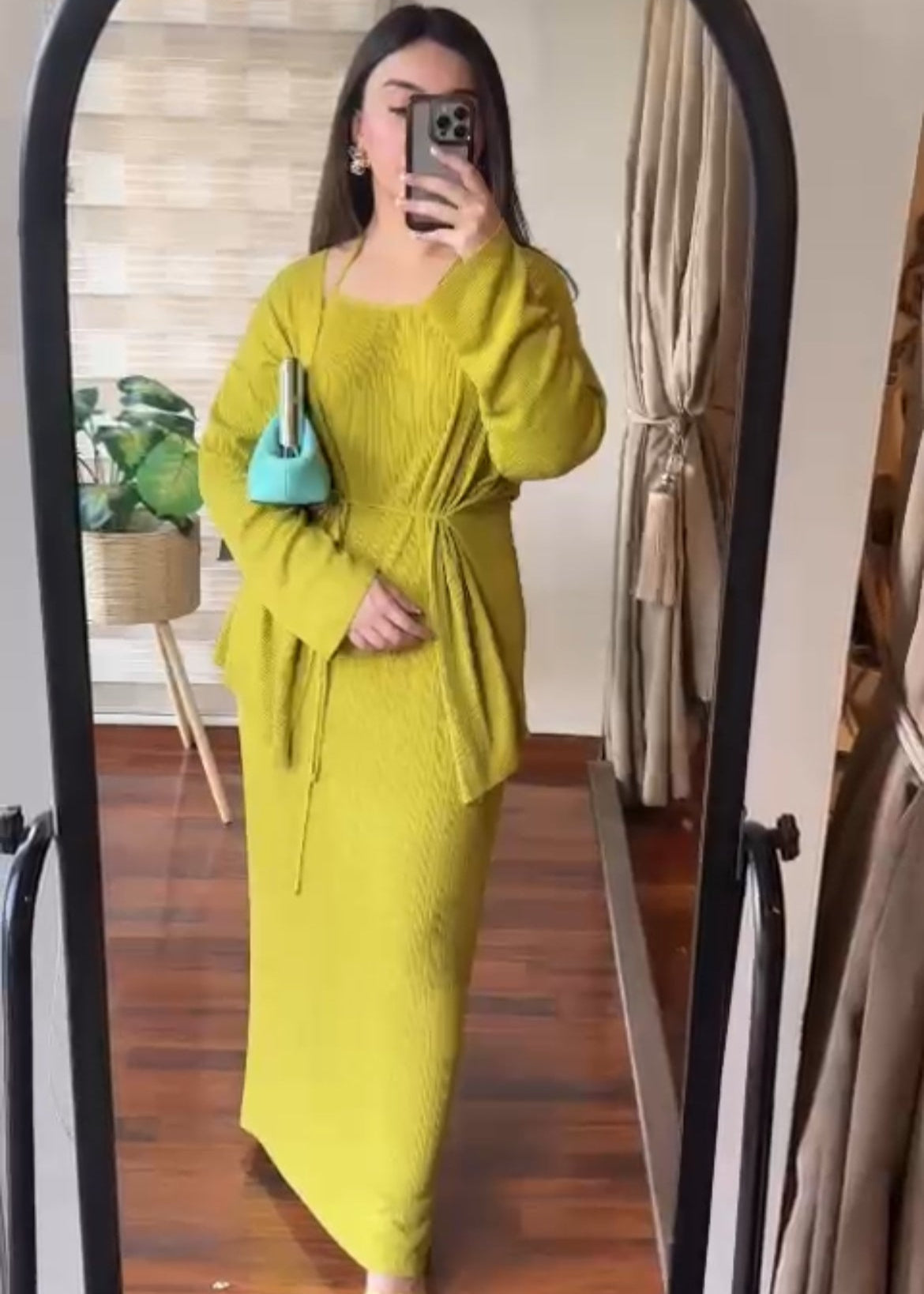 Lime Dress With Coat