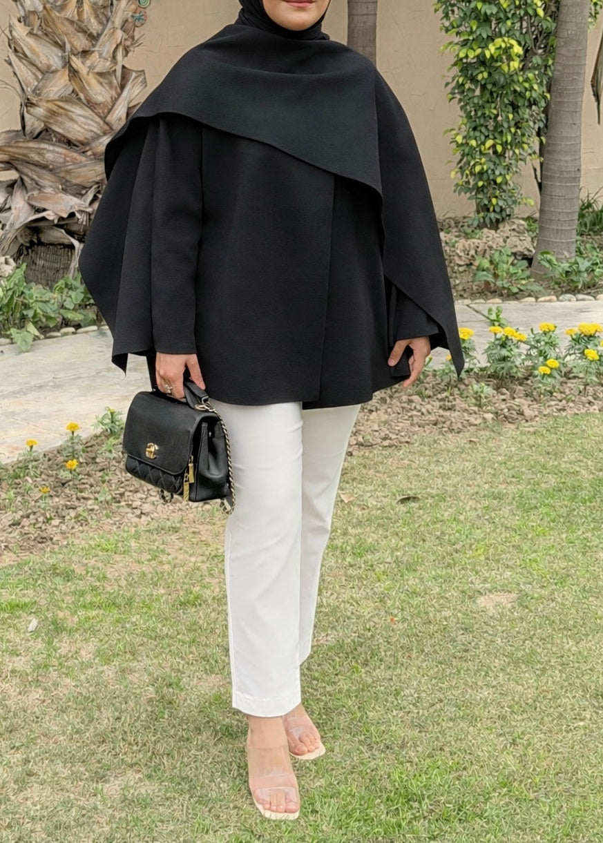 Soft Drape Cape Black