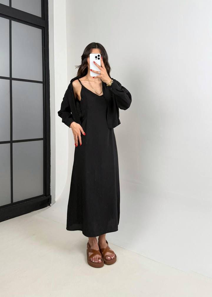 Black Maxi Two Piece Set