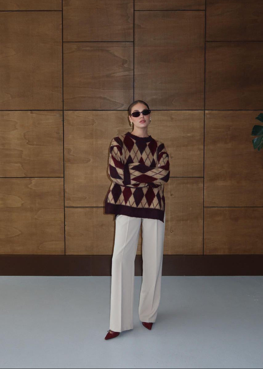 Argyle Burgundy Sweater