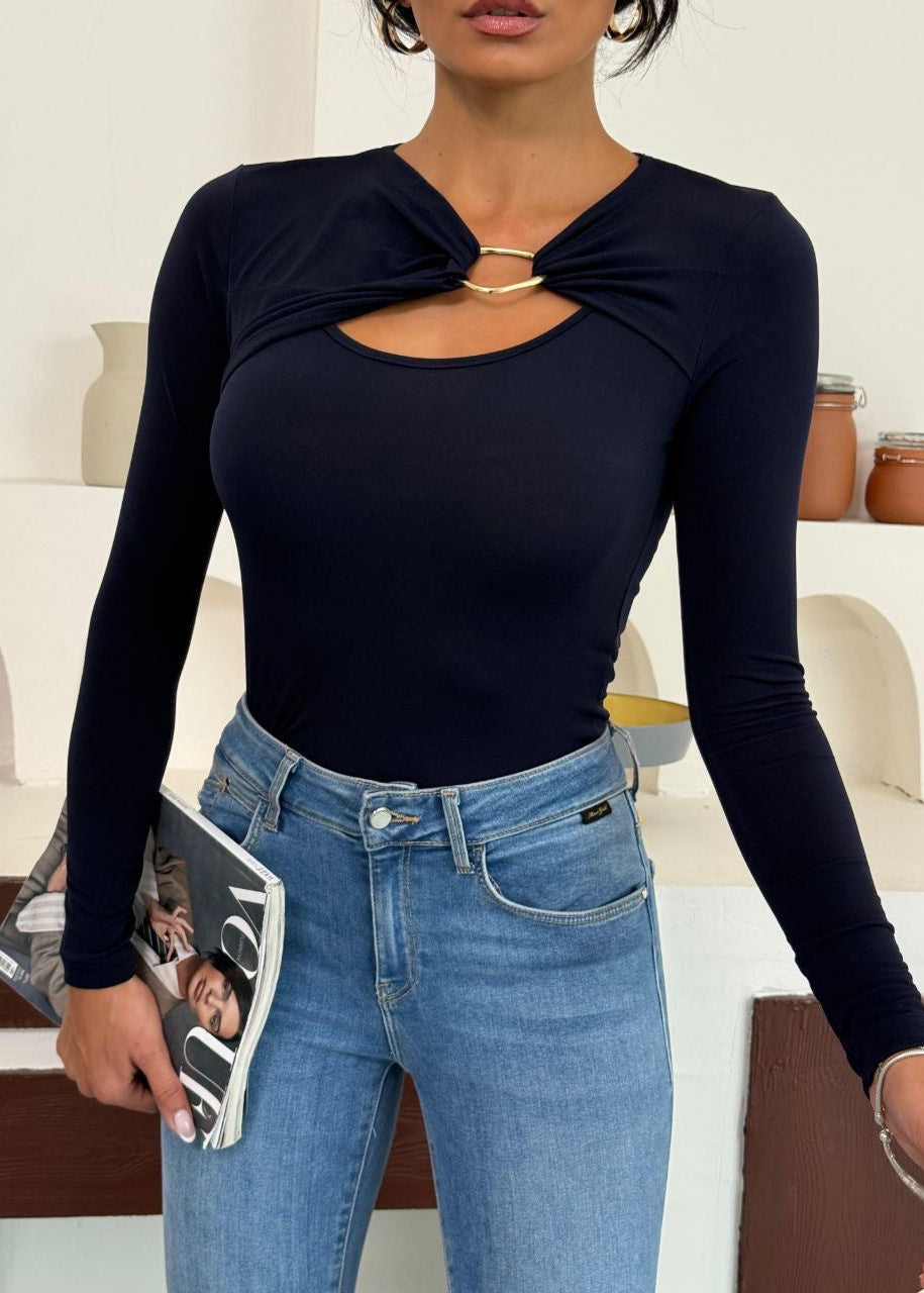 Black Buckled Top