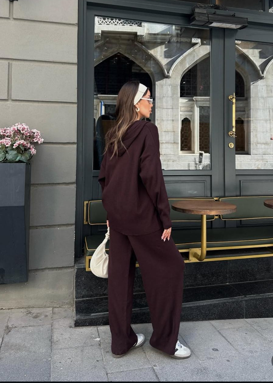 Maroon Coord Set With Hood