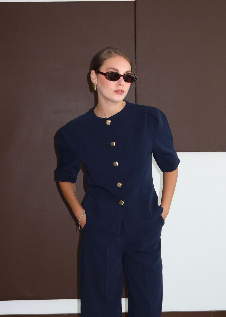 Puffed Sleeve Blazer Set
