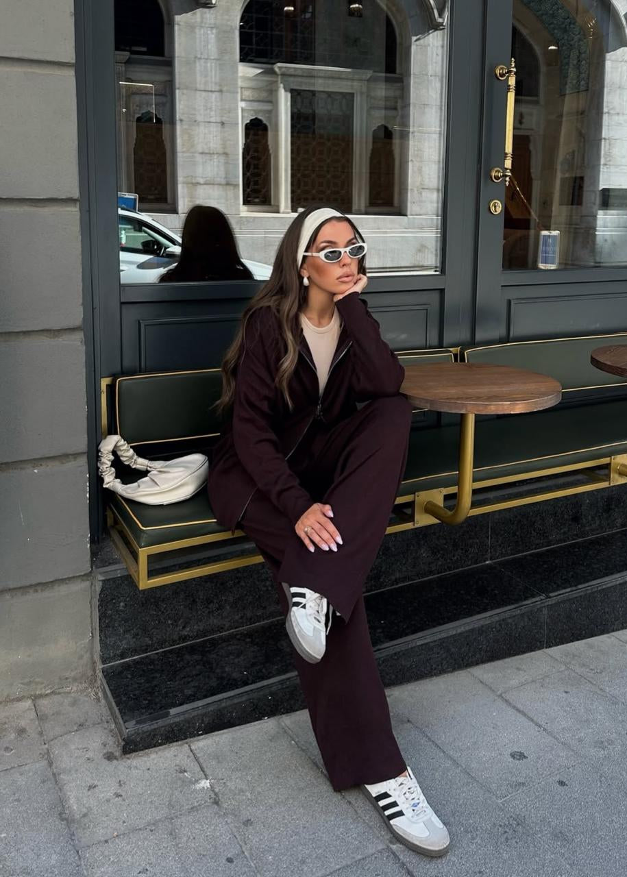 Maroon Coord Set With Hood