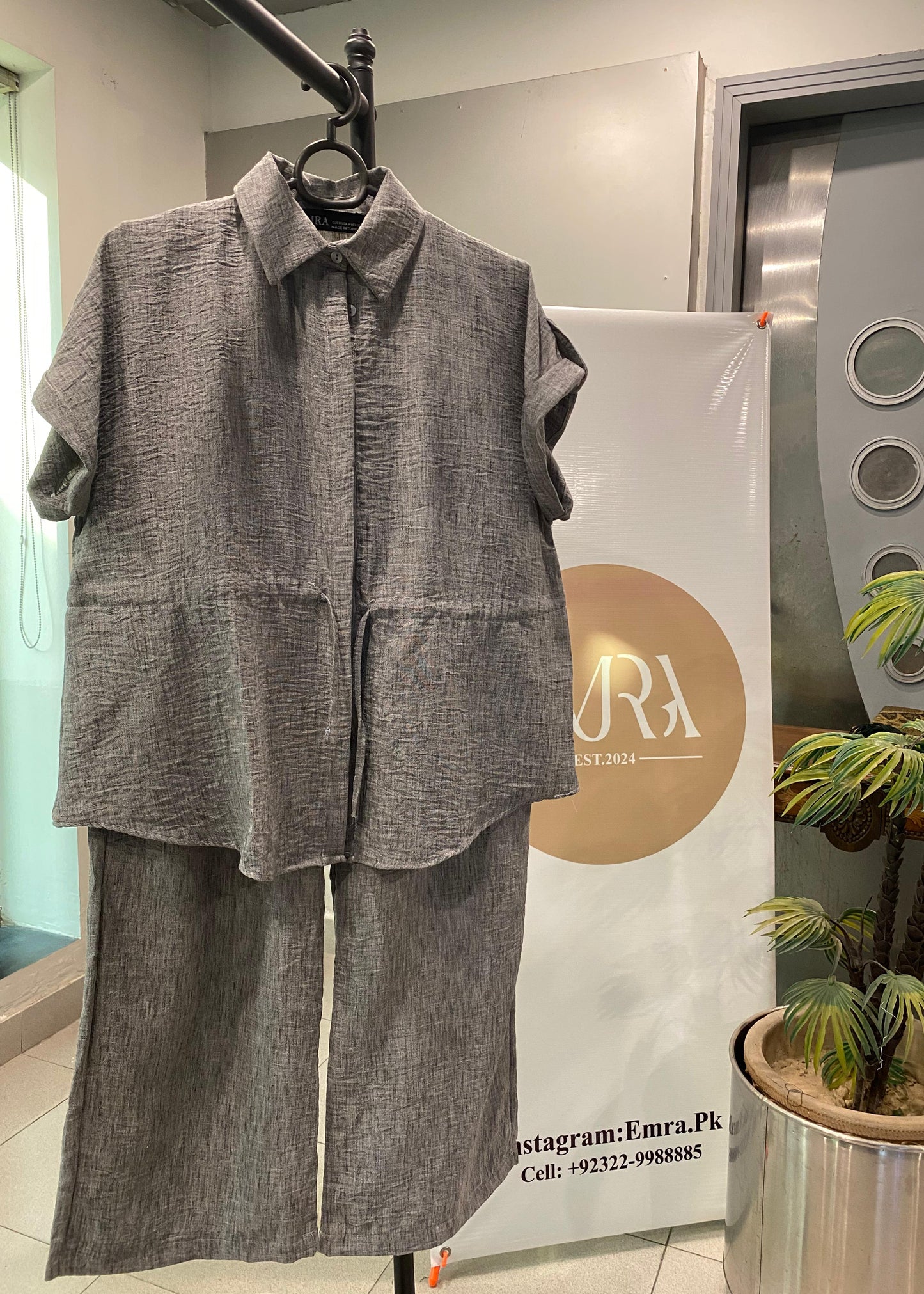 Peter Pan Collar Grey Co Ord Set