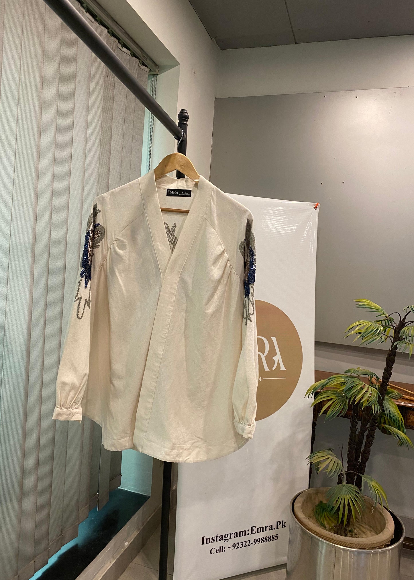White Shimmery Kimono Top