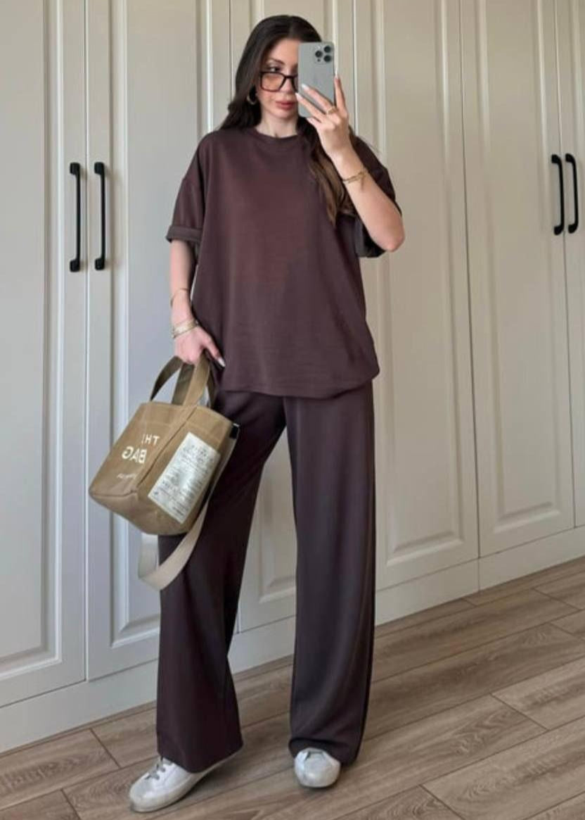 Brown Crewneck Set