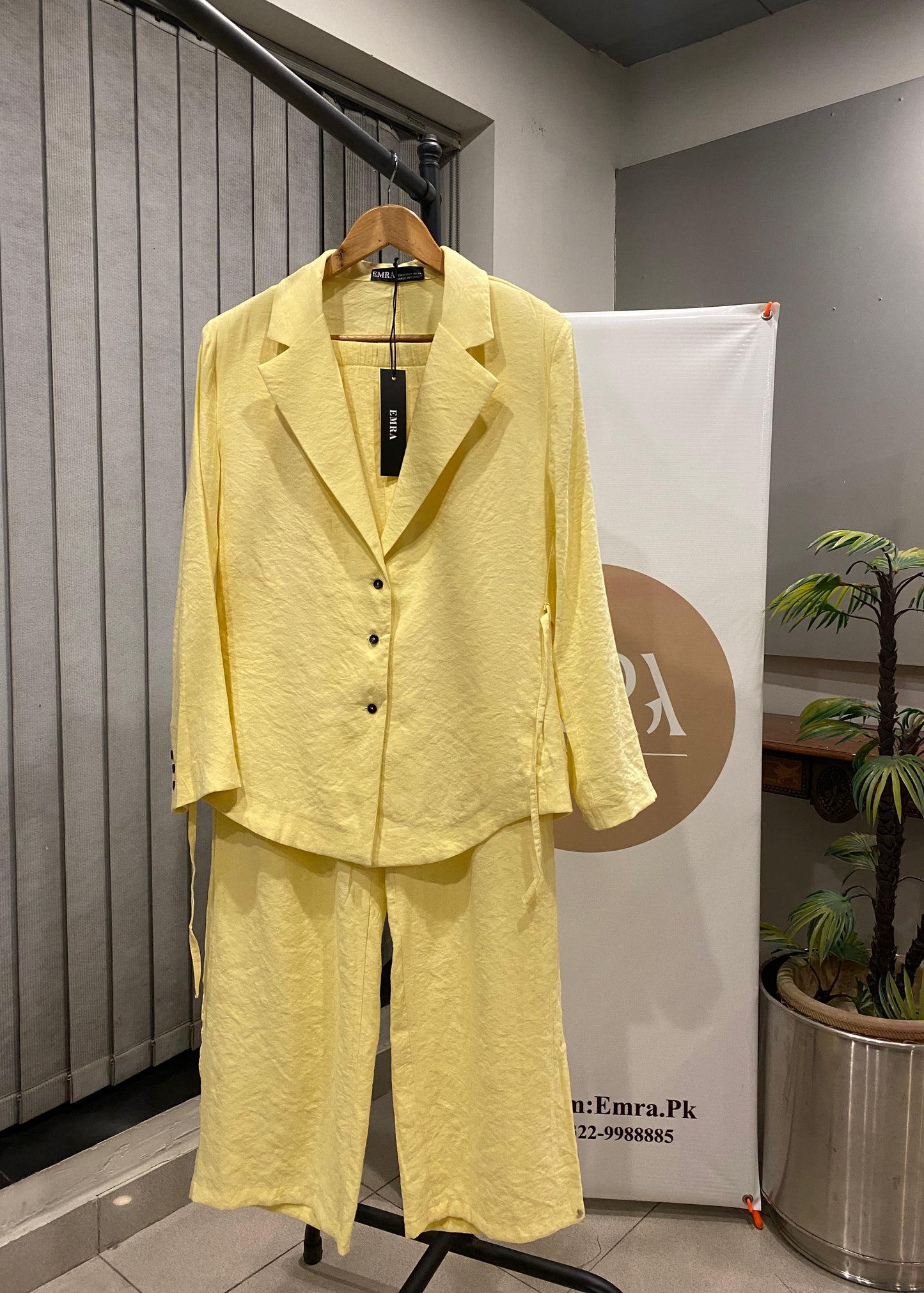 Yellow Buttoned Set