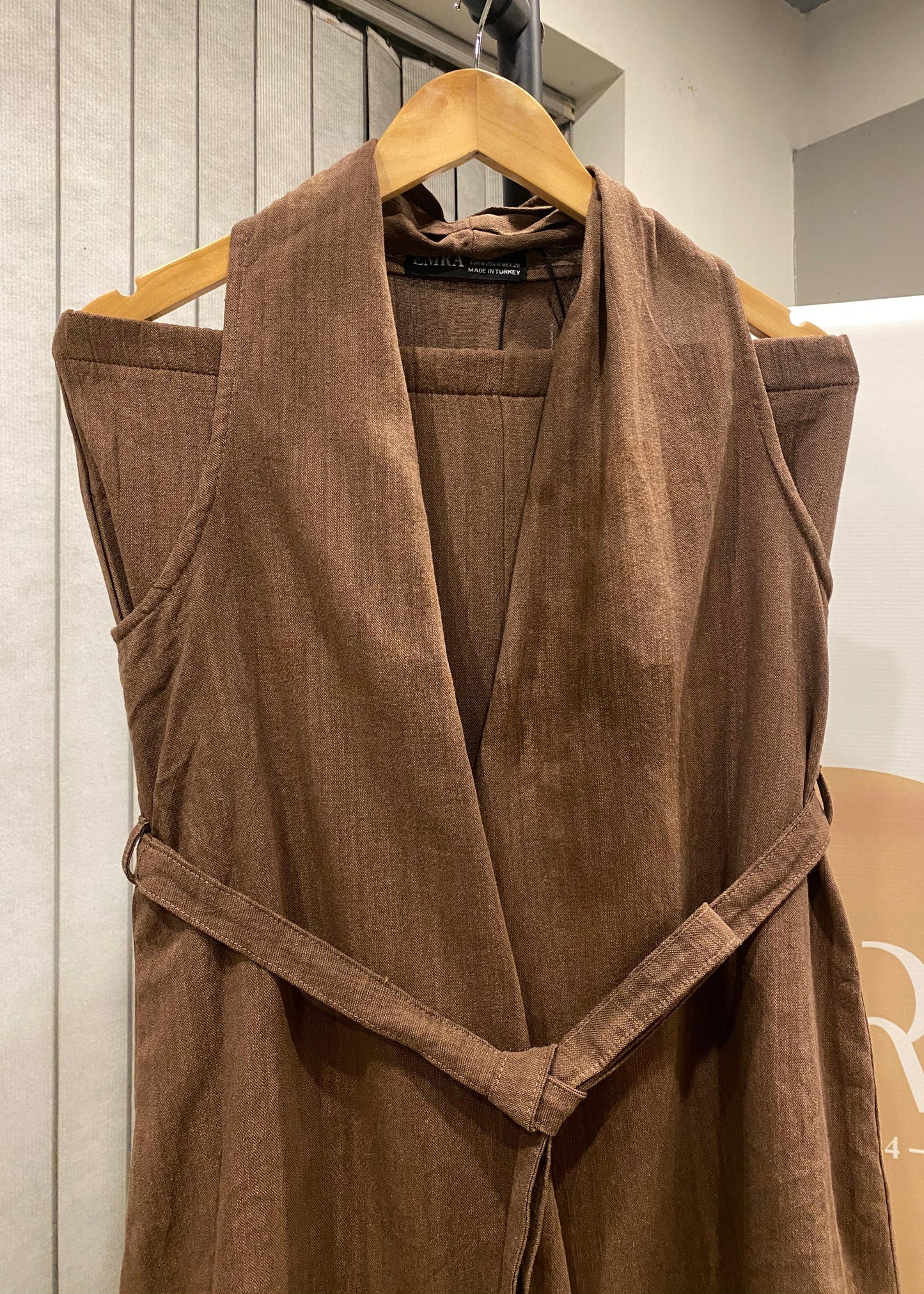 Brown Halter Waistcoat Set