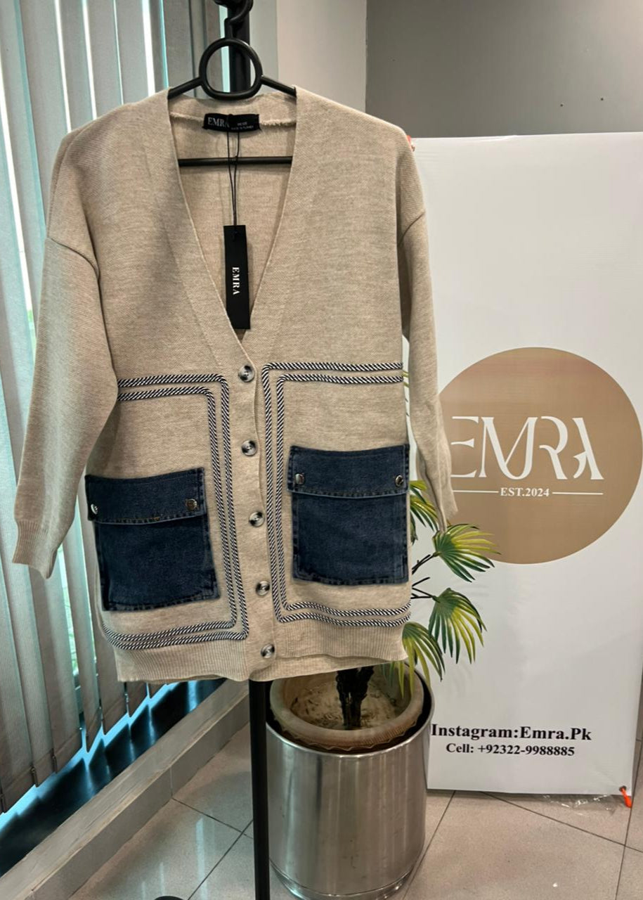Denim Pocket Cardigan