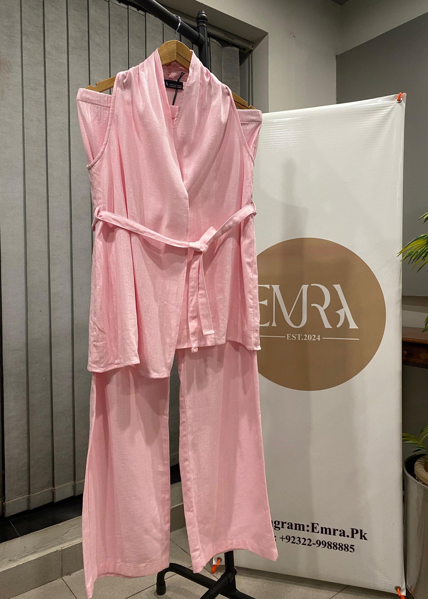 Pink Halter Waistcoat Set