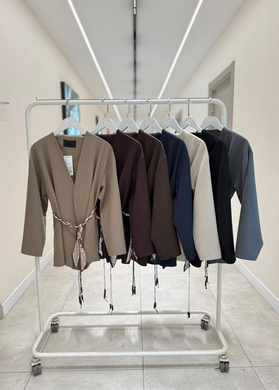 Beige Front Open Tie
