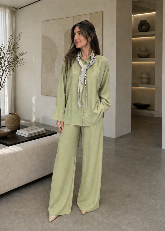 Olive Muse Co Ord With Scarf
