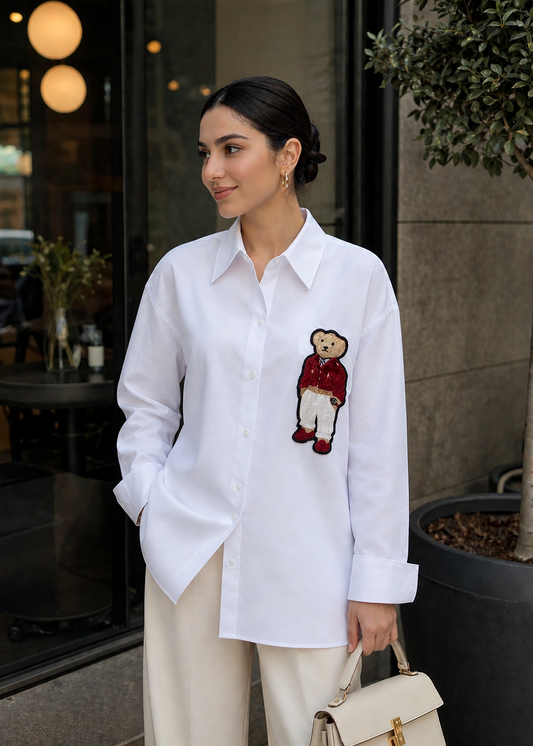 Teddy Charm Collar Shirt