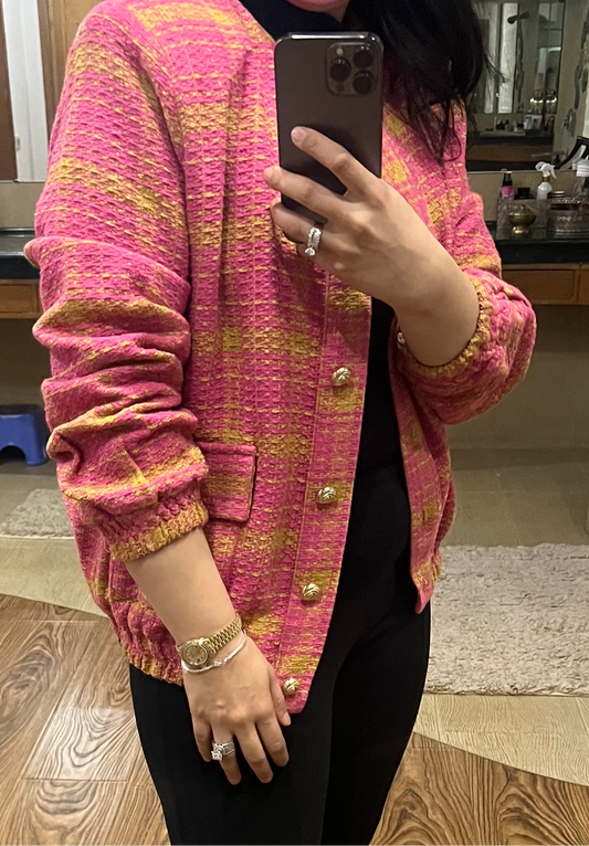 Pink And Orange Contrast Jacket