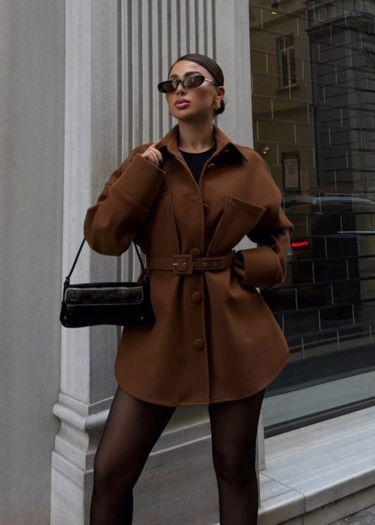 Brown Coat with Belt