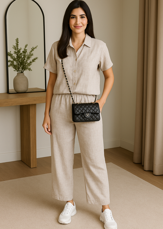 Peter Pan Collar Grey Co Ord Set