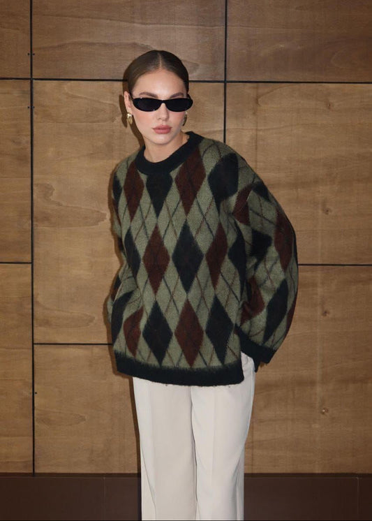 Argyle Green Sweater