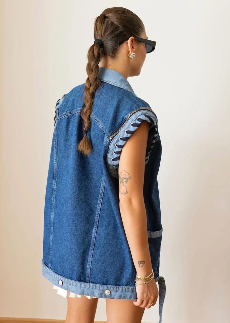 Denim Sleeveless Jacket