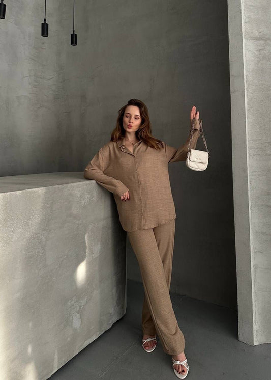 Basic Cotton Brown Coord Set