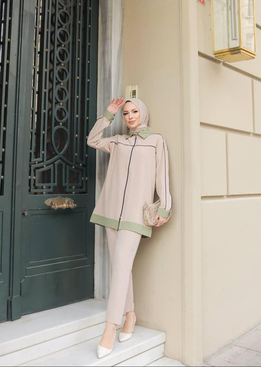 Green Collar Zip Coord