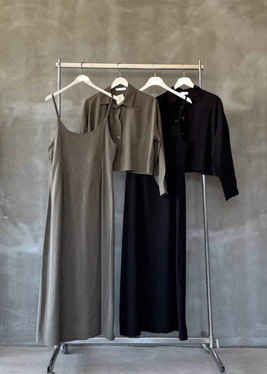 Black Maxi Two Piece Set