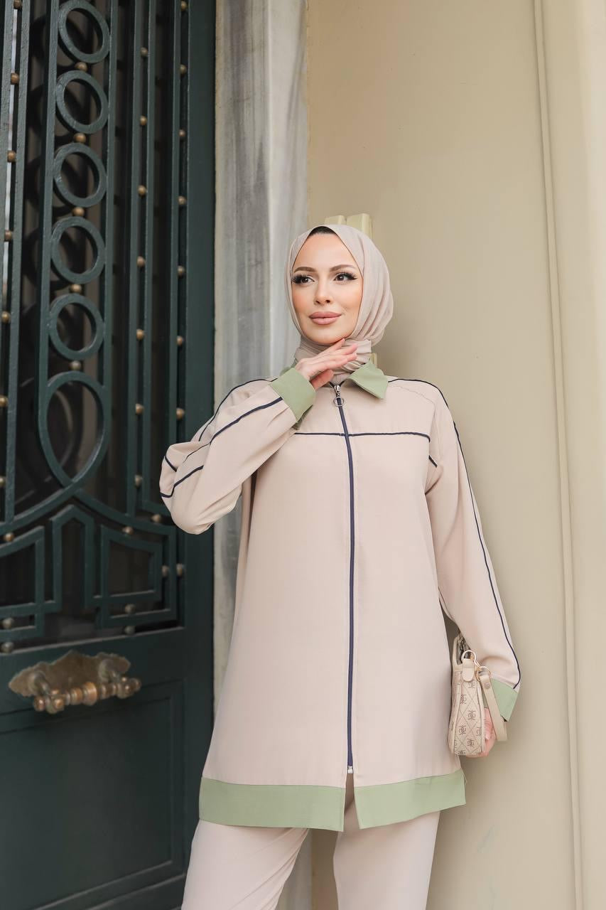 Green Collar Zip Coord