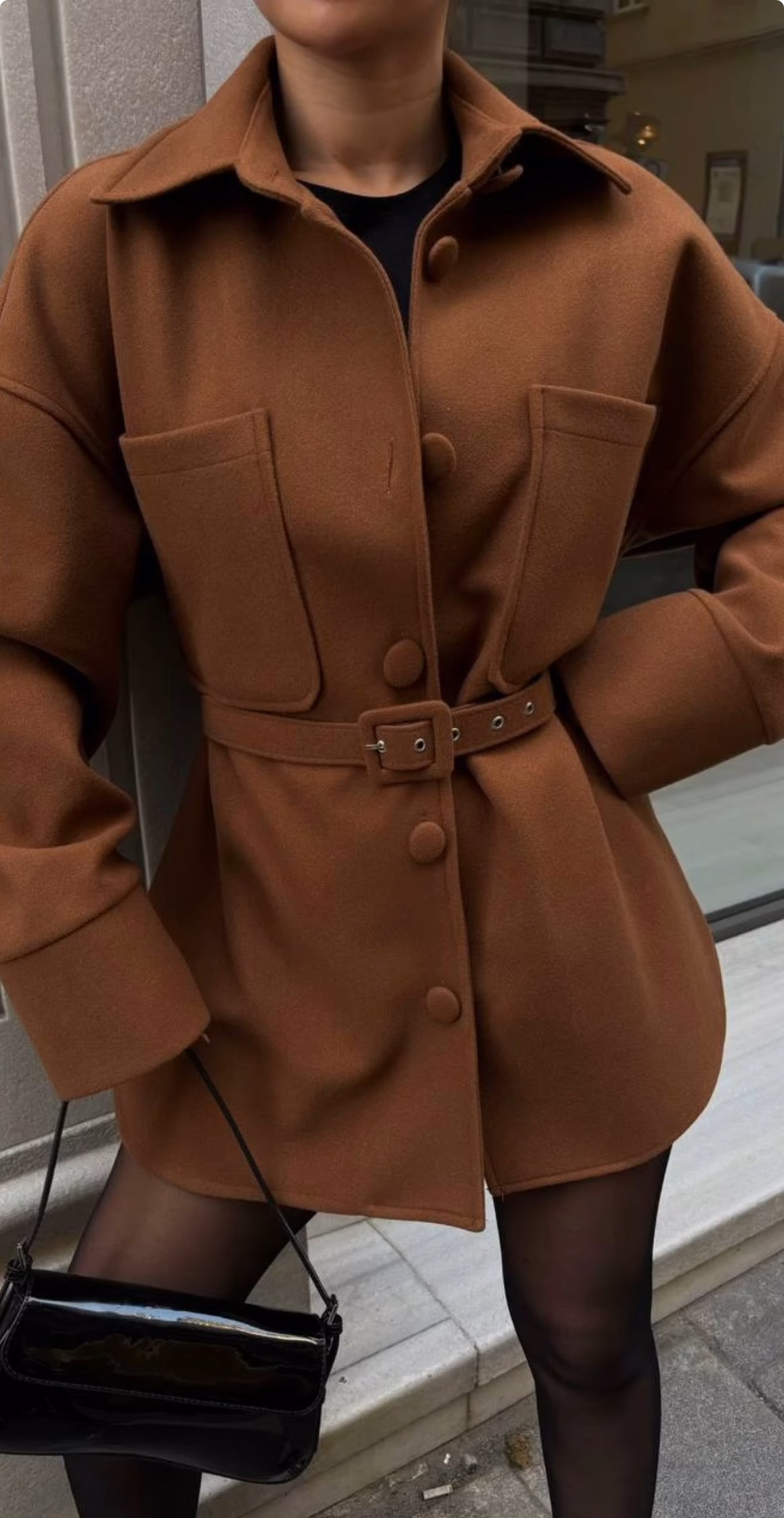 Brown Coat with Belt