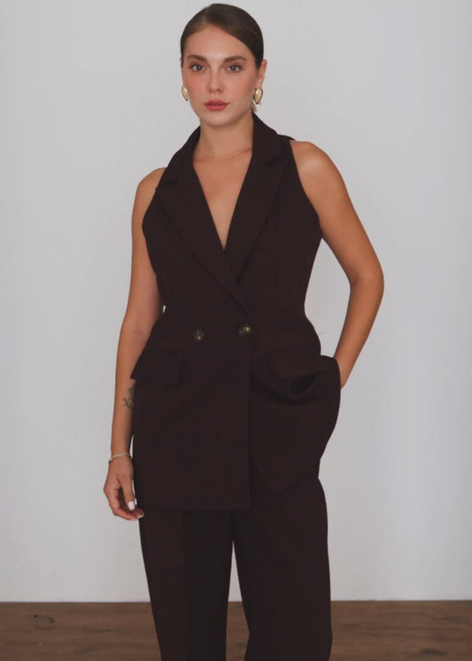Brown Halter Set