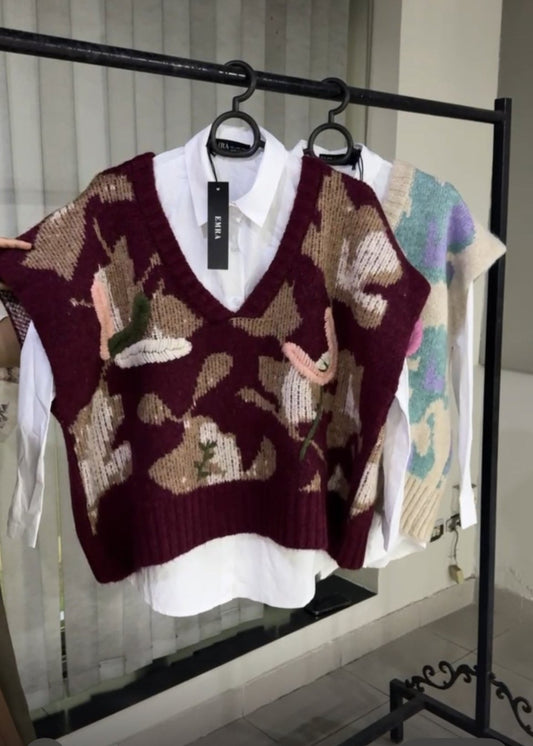 Maroon 2 Piece Sweater Vest