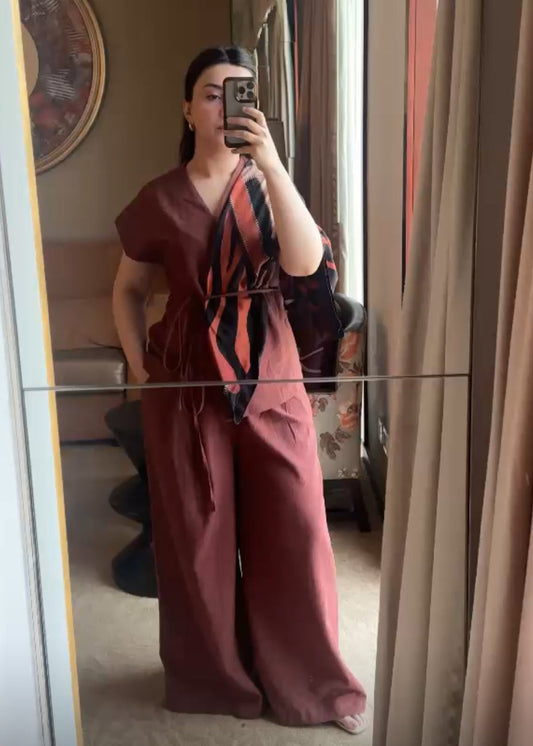 Maroon Wrap Around Coord Set