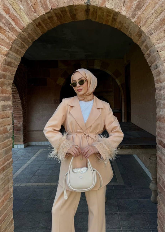 Nude Pink Coat Set