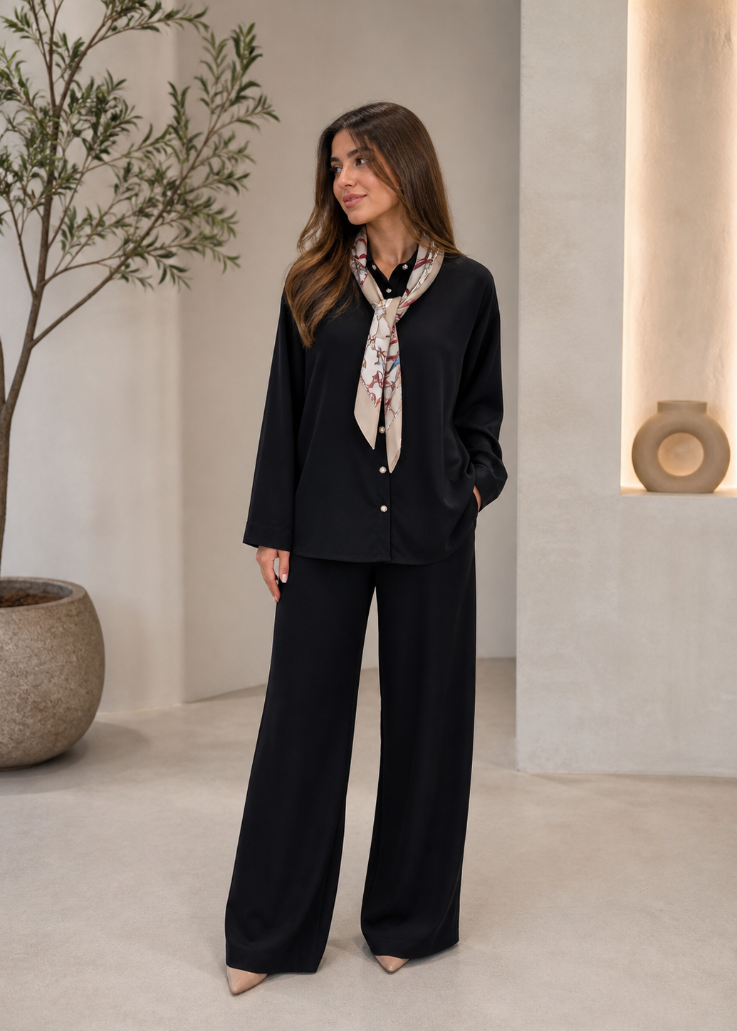 Black Muse Co Ord With Scarf
