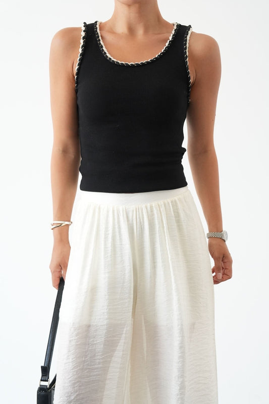Braided Trim Top — Black