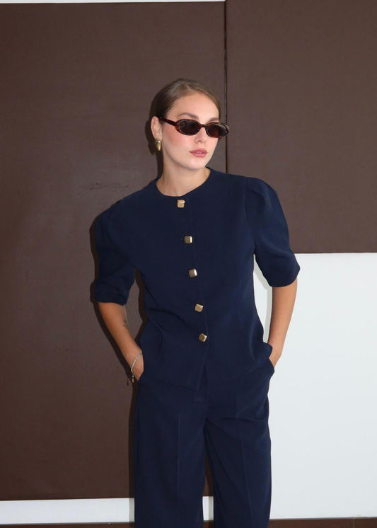 Puffed Sleeve Blazer Set