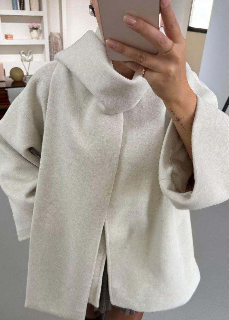 Urban Wool Cream Jacket With Scarf