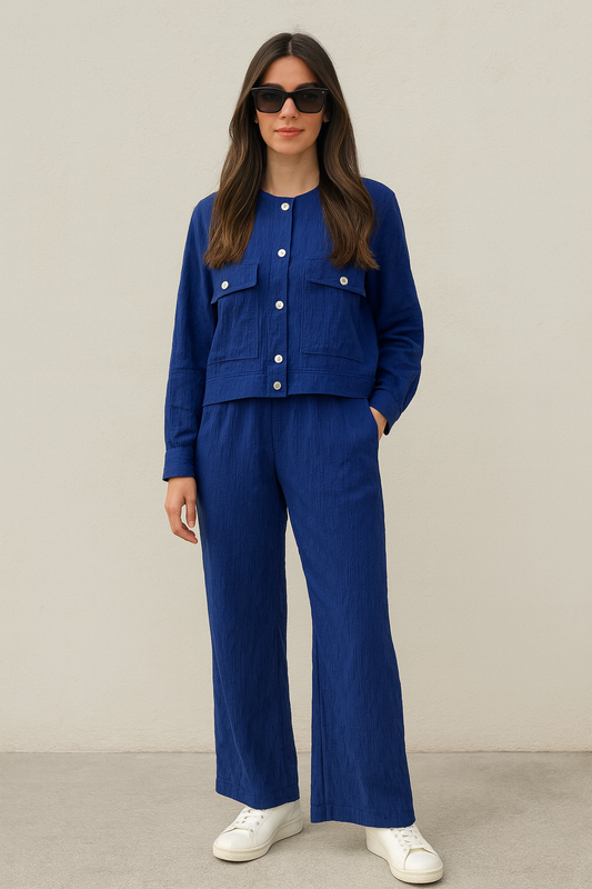 Textured Blue Co Ord Set