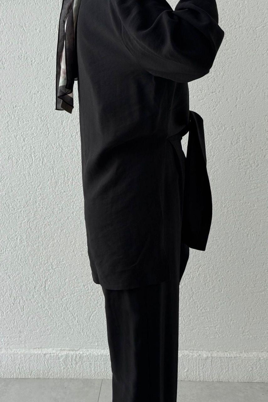 Beige Tie Co-Ord Set