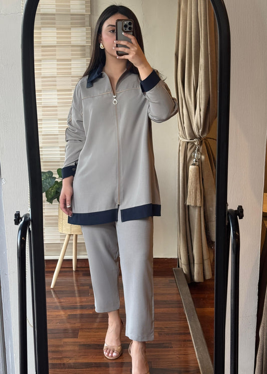 Blue Collar Grey Zip Coord