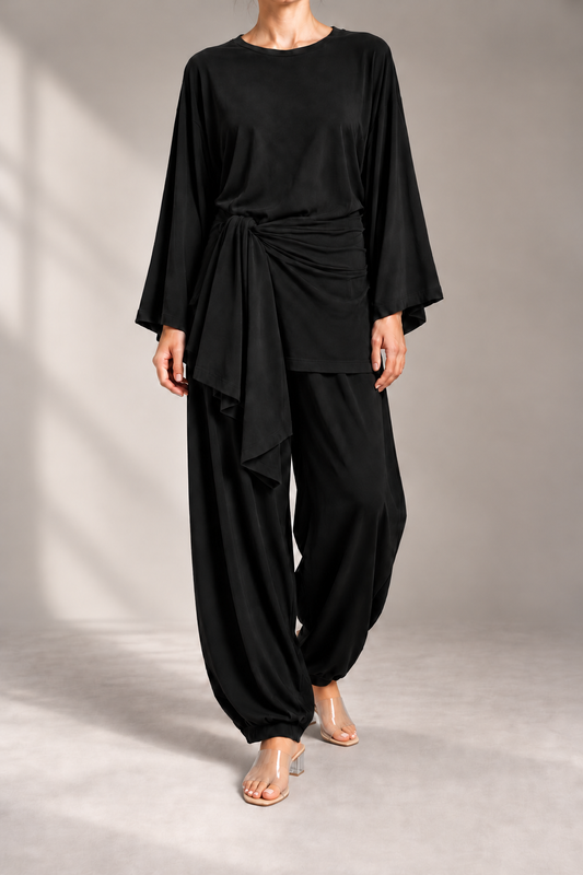 Belted Three Piece Co-ord — Black