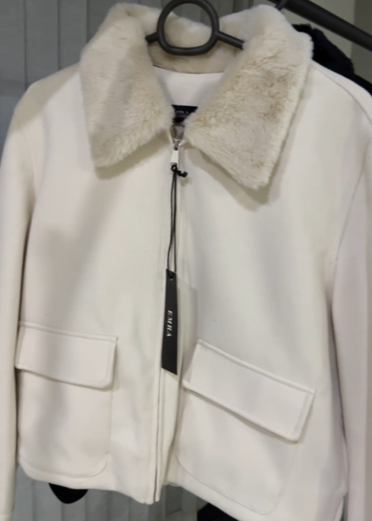 Faux Fur White Jacket
