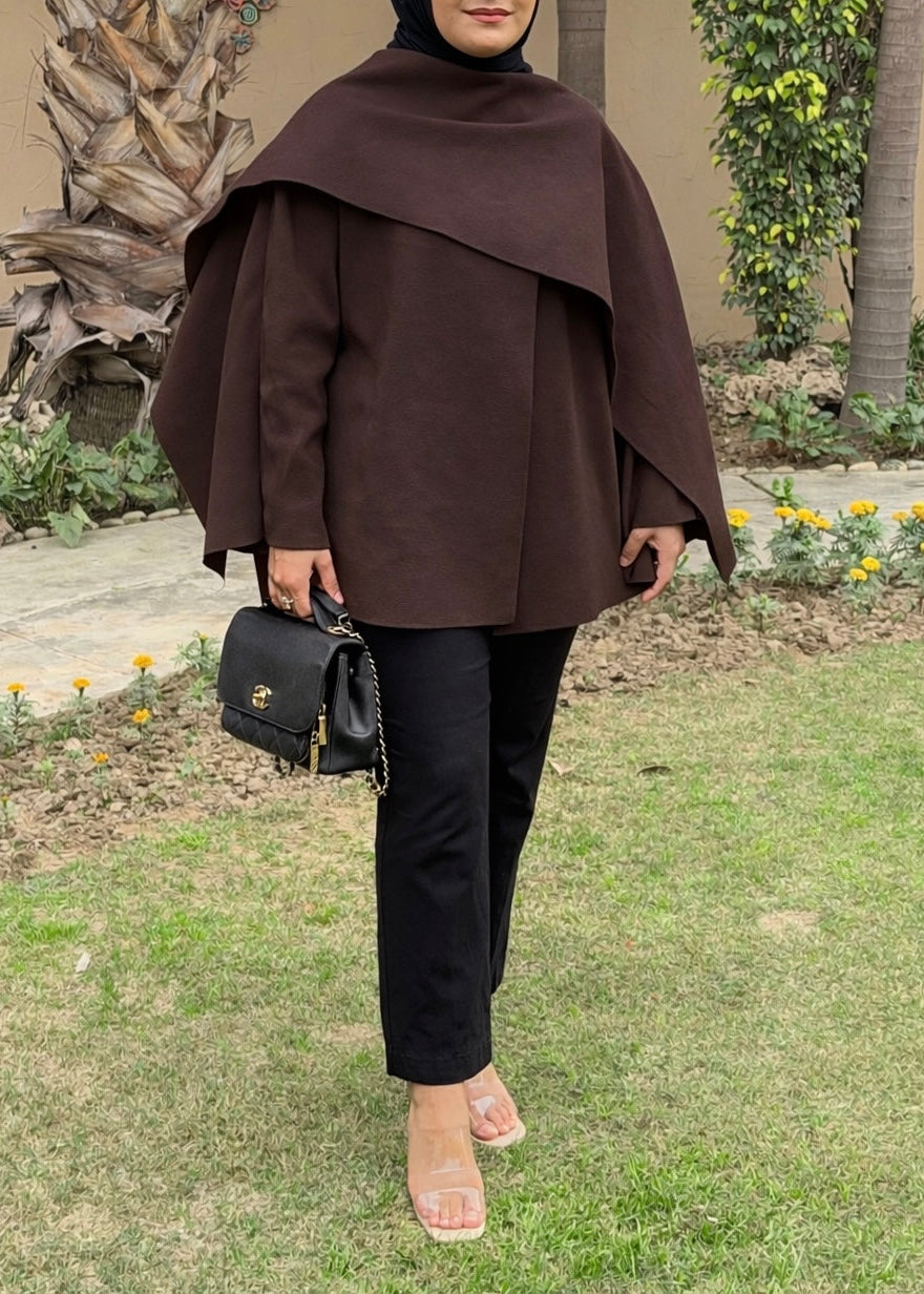 Soft Drape Cape Brown