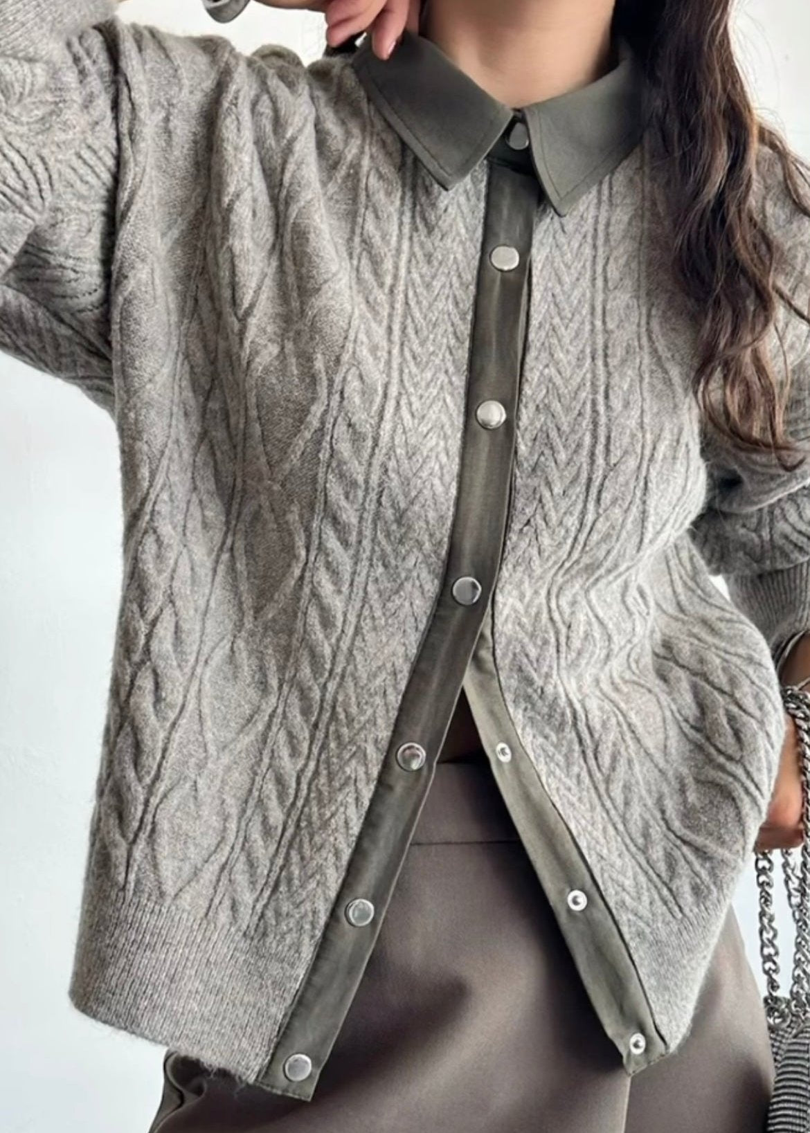 Grey Patterned Sweater