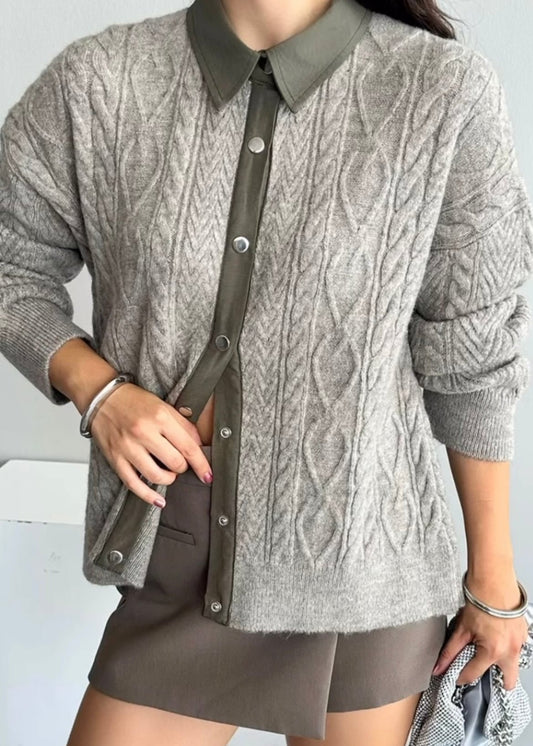 Grey Patterned Sweater