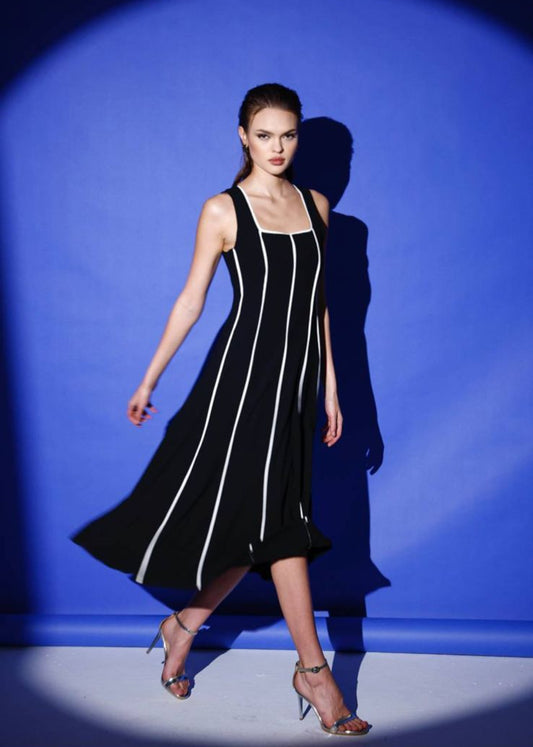 Black White Stripes Dress